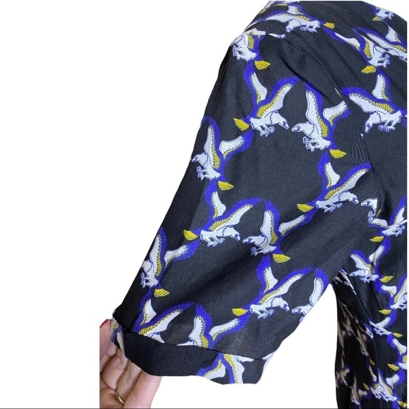 Eleven Paris Dress Teagle Bird Print With Cut Out Back ASOS M Size 8 US - Picture 5 of 16